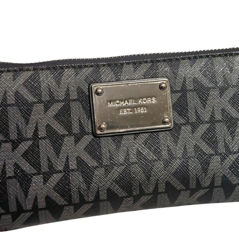 Michael Kors Black and Gray Logo Wallet - Picture 3 of 6